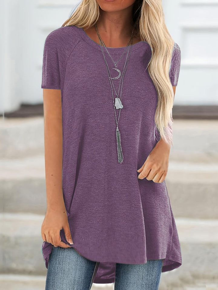 Faye™ - Lässiges Longline Crew Neck T-Shirt