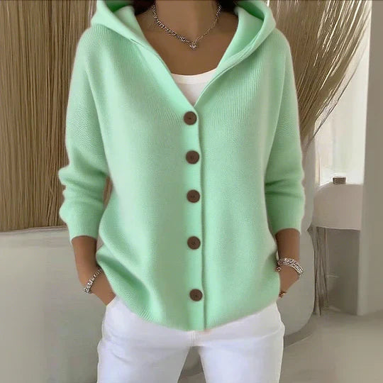 TERI – DAMEN BAUMWOLL-CARDIGAN MIT LANGEN ÄRMELN