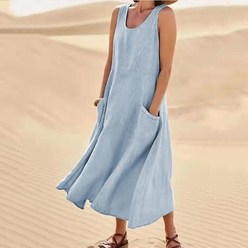 Tina™ - Sommer Leinenkleid